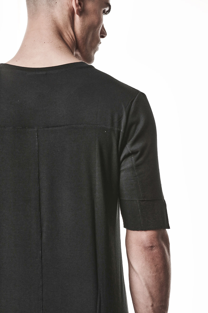 BLACK TWO LAYER LOOK TEE