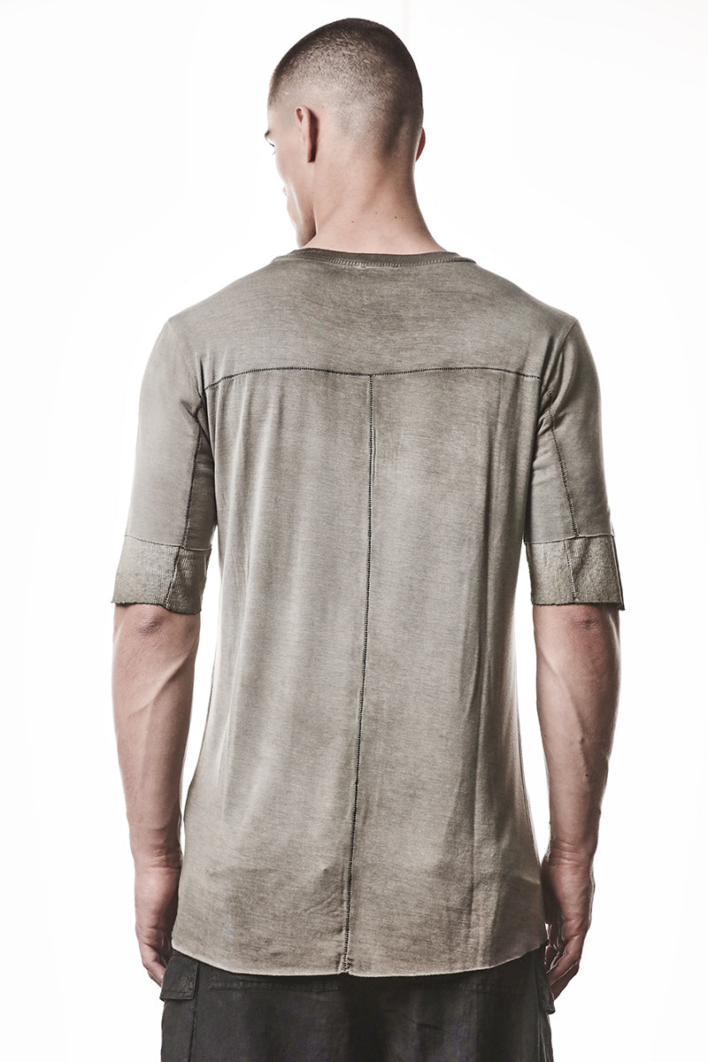 COLD DYED OLIVE TWO LAYER LOOK TEE