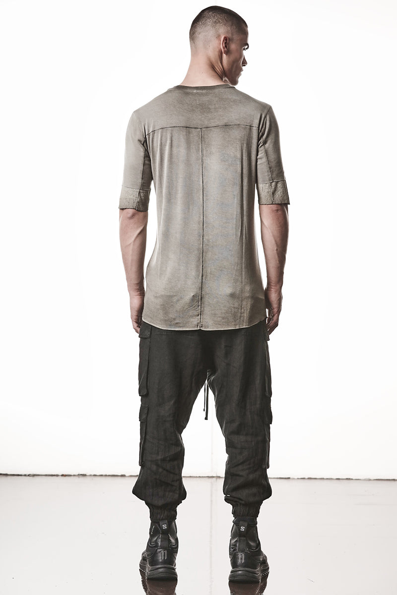 COLD DYED OLIVE TWO LAYER LOOK TEE