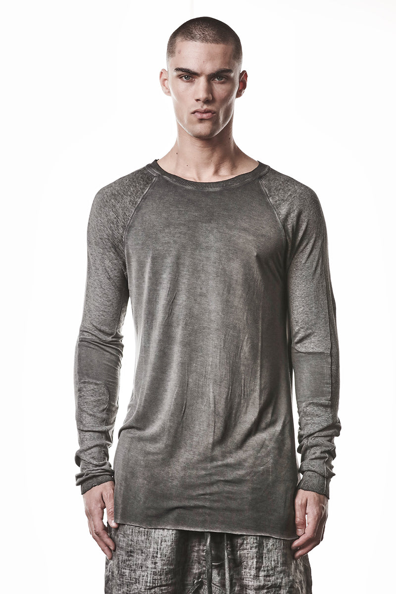 COLD DYED GREY SOFT MODAL LONG SLEEVES TOP
