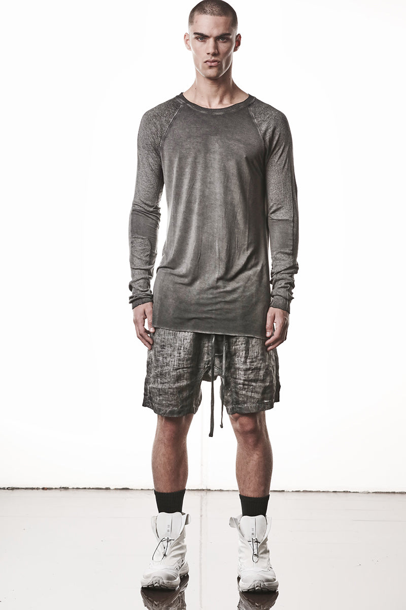 COLD DYED GREY SOFT MODAL LONG SLEEVES TOP