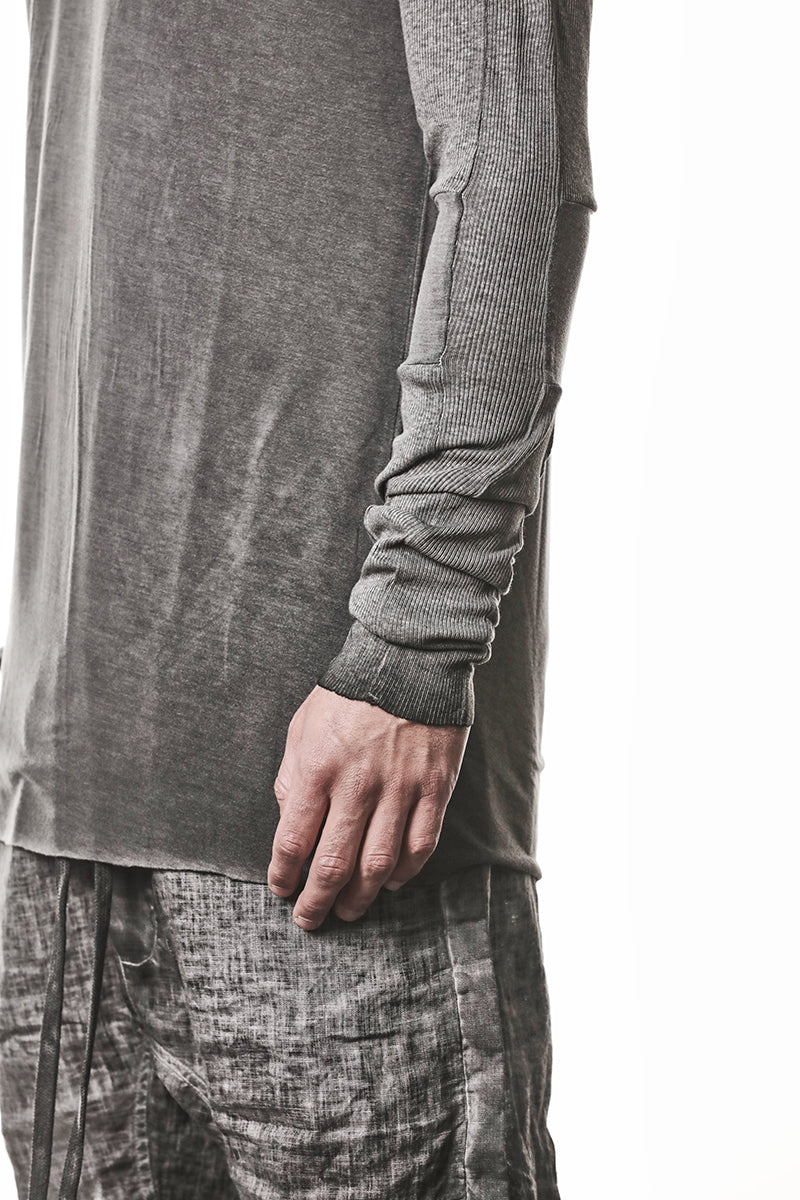 COLD DYED GREY SOFT MODAL LONG SLEEVES TOP