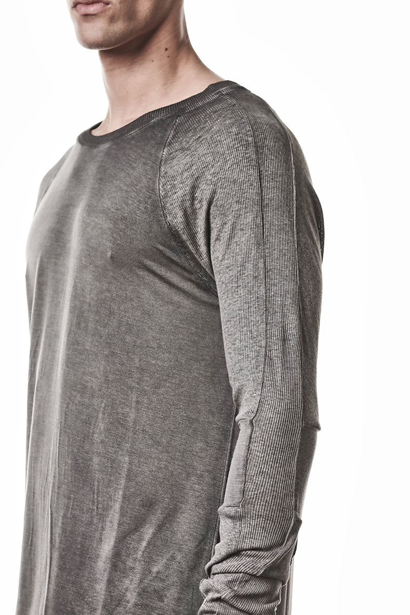 COLD DYED GREY SOFT MODAL LONG SLEEVES TOP
