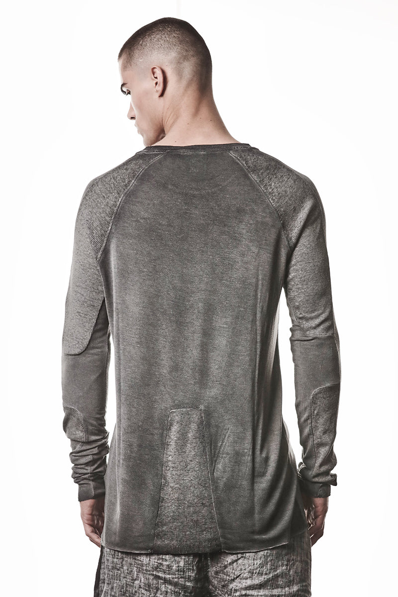 COLD DYED GREY SOFT MODAL LONG SLEEVES TOP
