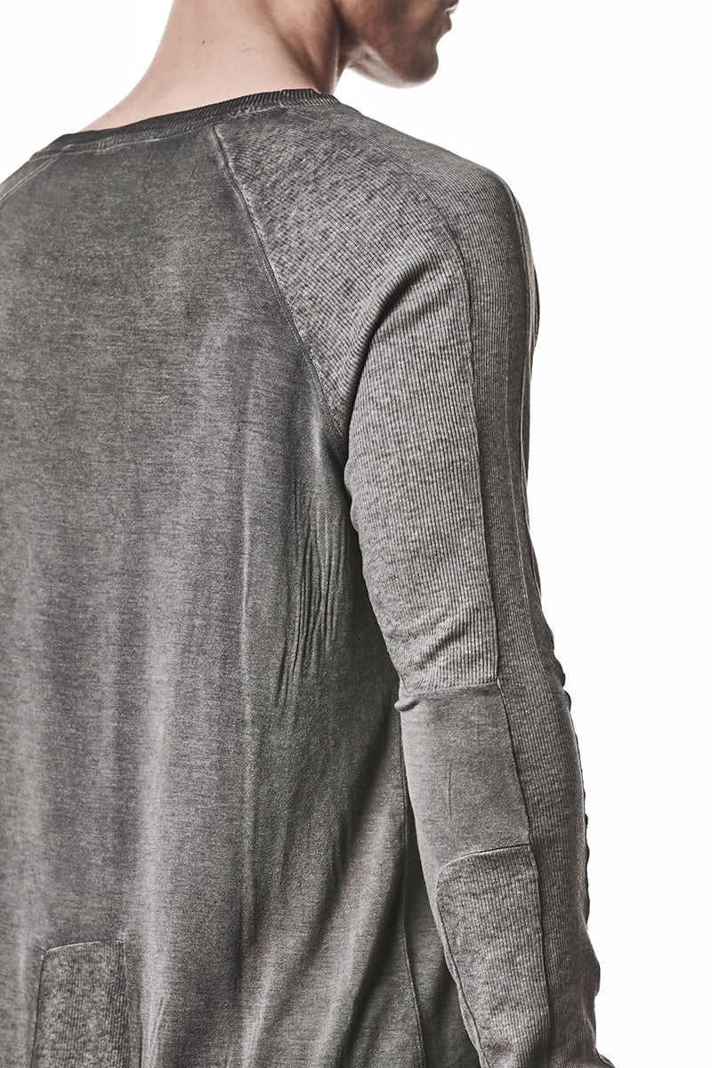 COLD DYED GREY SOFT MODAL LONG SLEEVES TOP