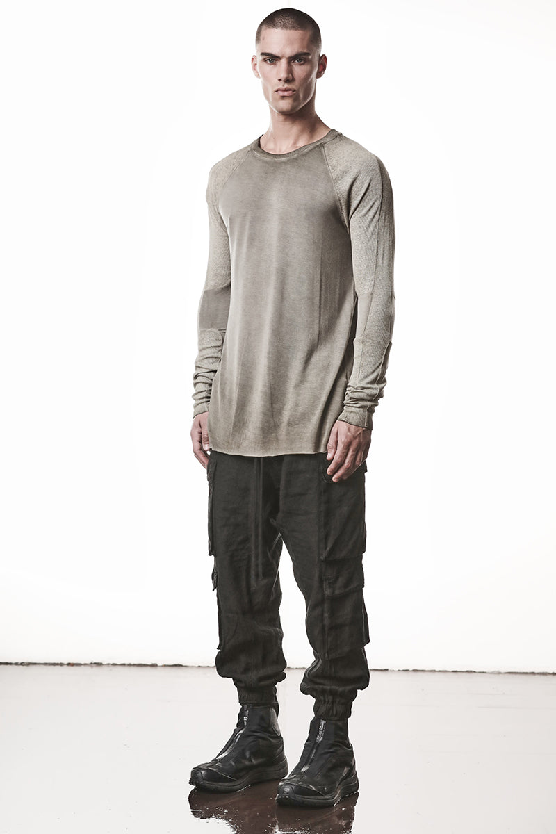 COLD DYED OLIVE SOFT MODAL LONG SLEEVES TOP