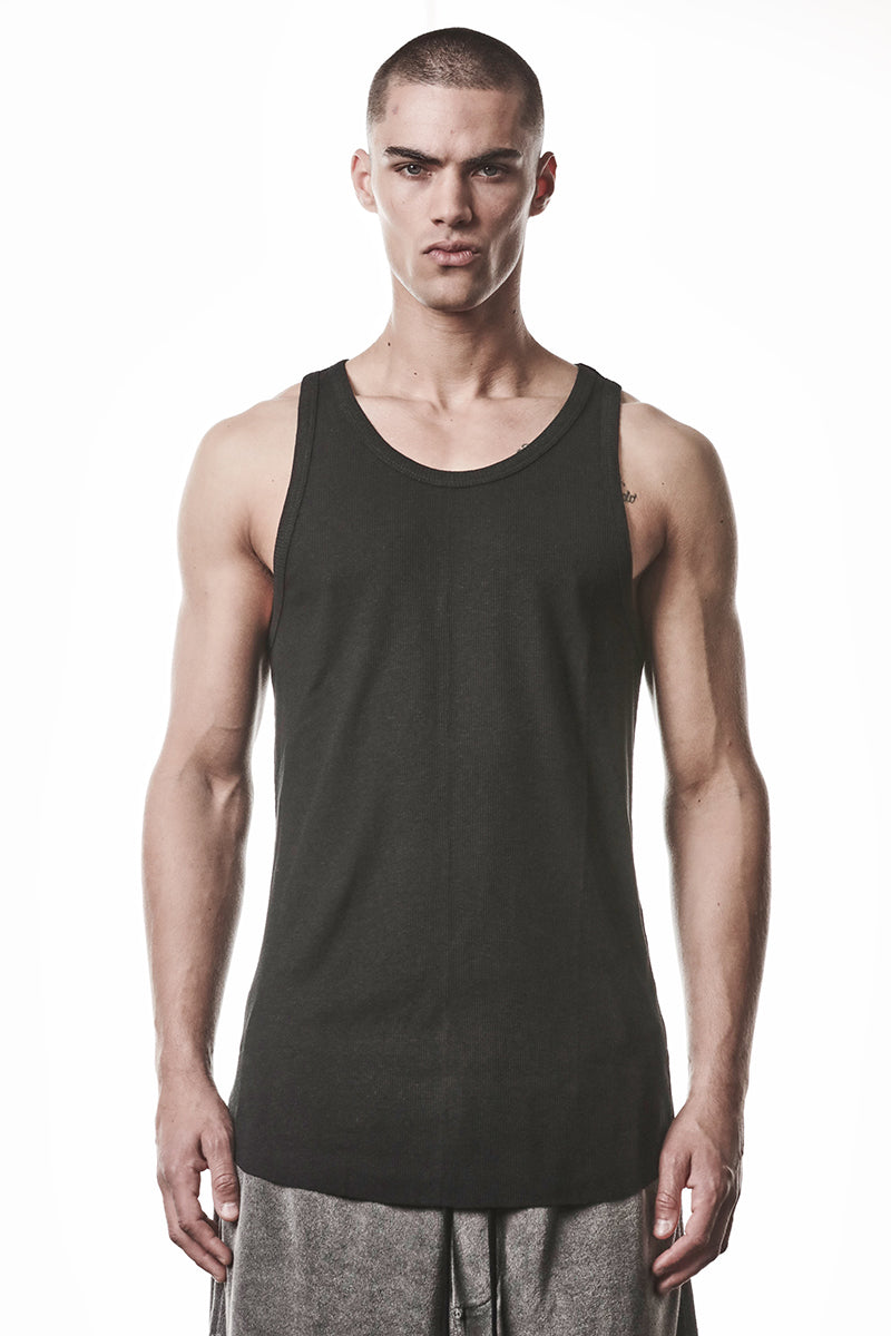 BLACK LIGHT RIB JERSEY TANK TOP