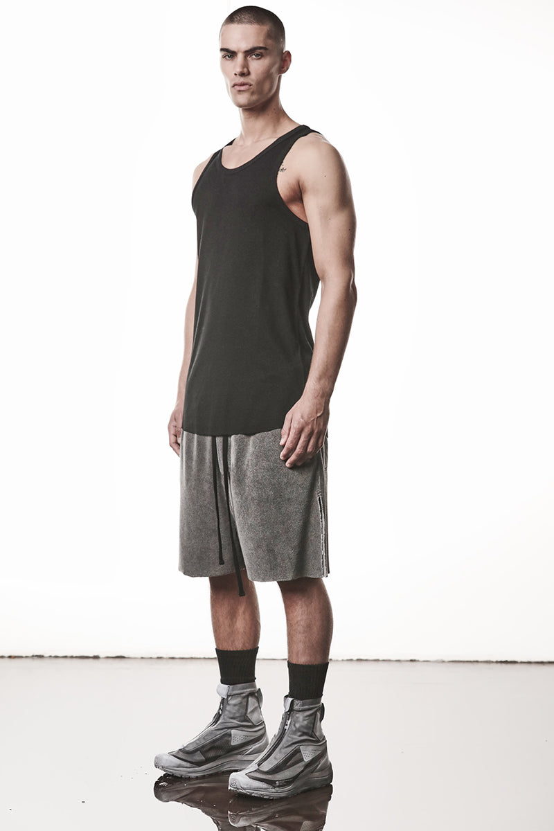 BLACK LIGHT RIB JERSEY TANK TOP