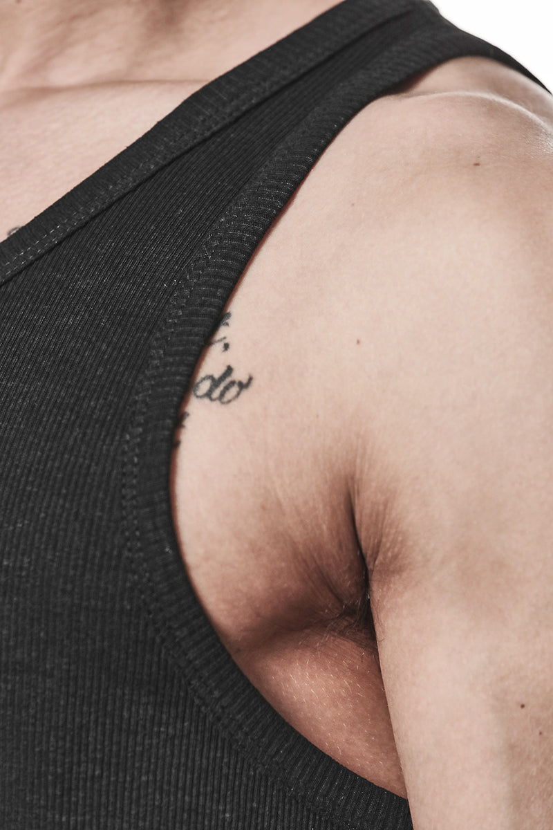 BLACK LIGHT RIB JERSEY TANK TOP