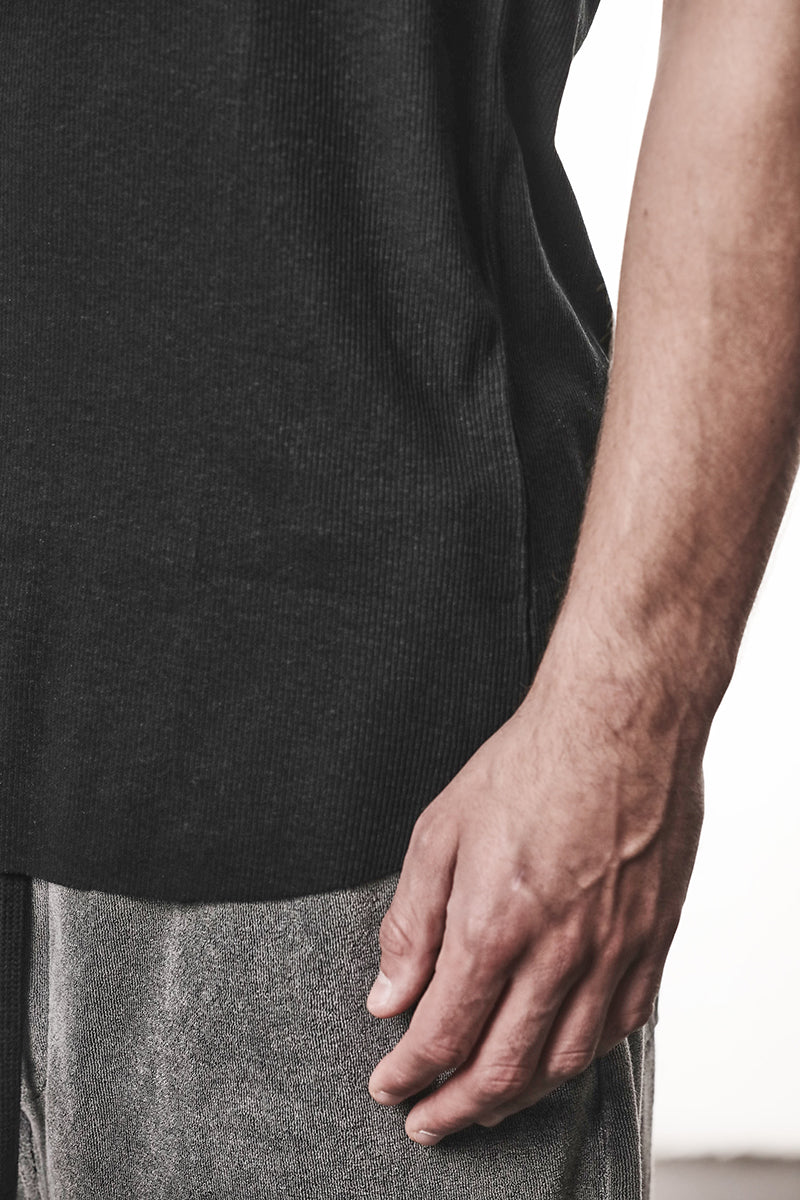 BLACK LIGHT RIB JERSEY TANK TOP