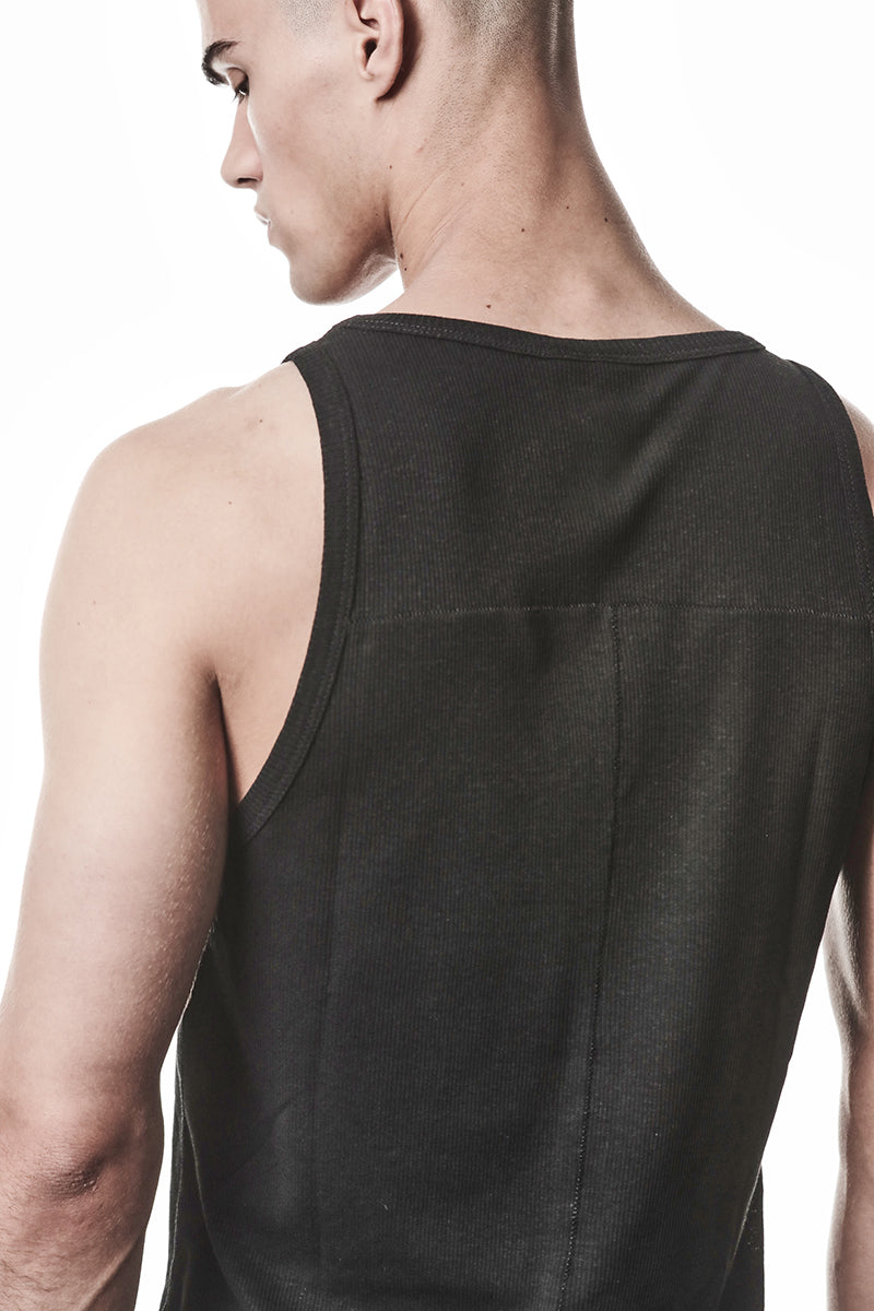 BLACK LIGHT RIB JERSEY TANK TOP