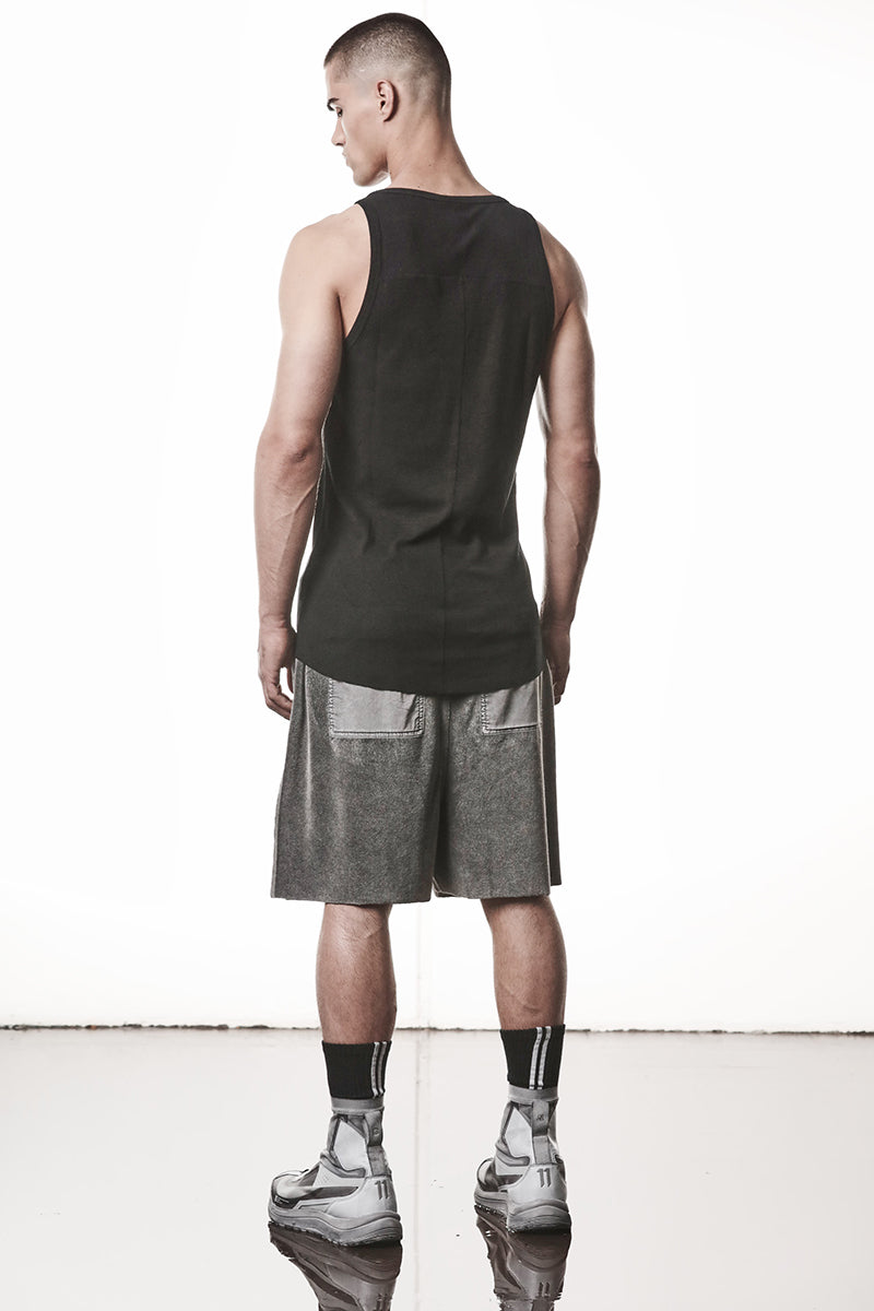 BLACK LIGHT RIB JERSEY TANK TOP