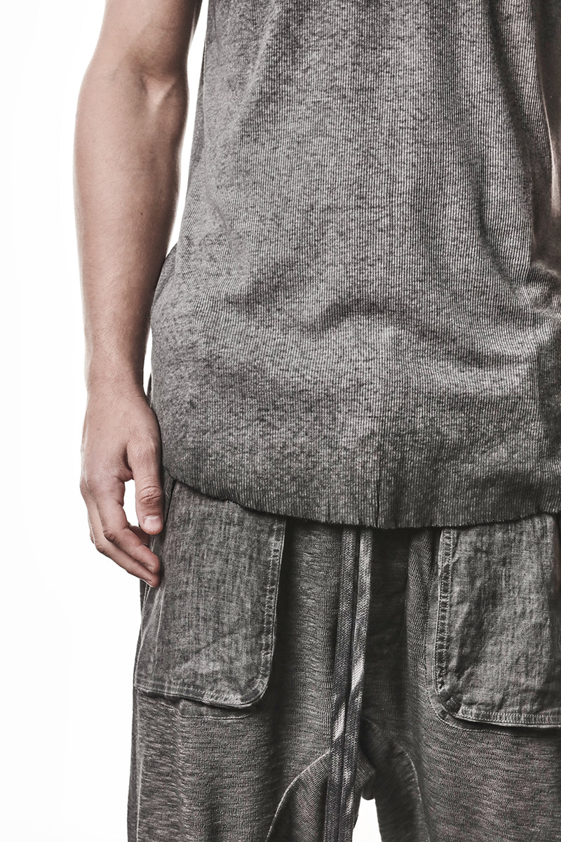 COLD DYE GREY LIGHT RIB JERSEY TANK TOP