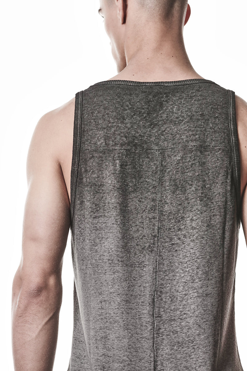 COLD DYE GREY LIGHT RIB JERSEY TANK TOP