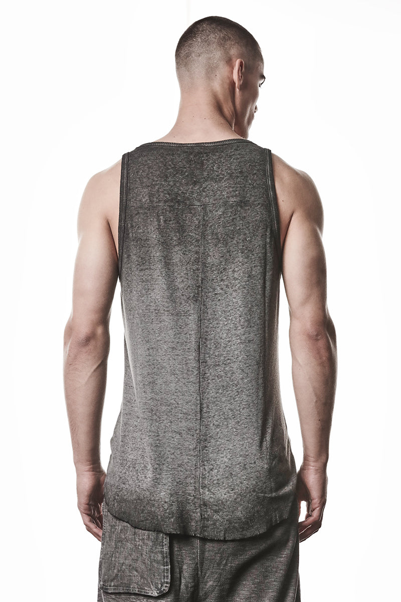 COLD DYE GREY LIGHT RIB JERSEY TANK TOP