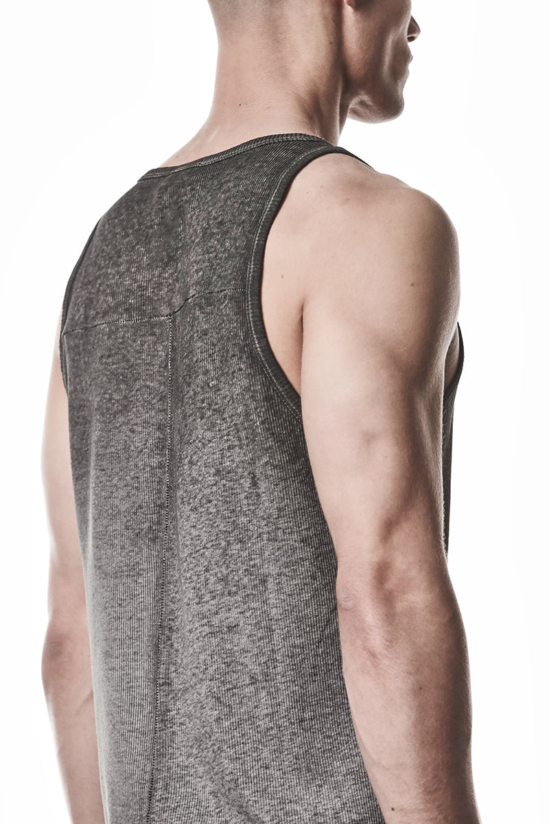 COLD DYE GREY LIGHT RIB JERSEY TANK TOP