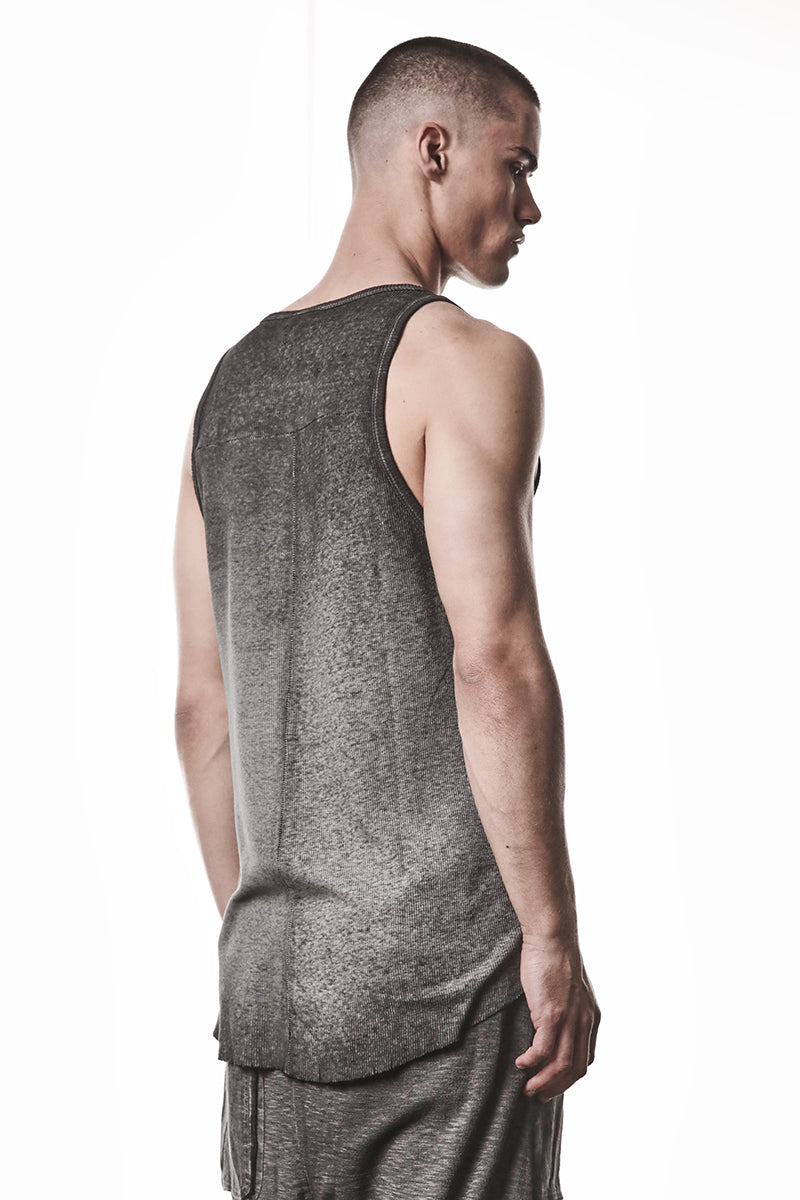 COLD DYE GREY LIGHT RIB JERSEY TANK TOP