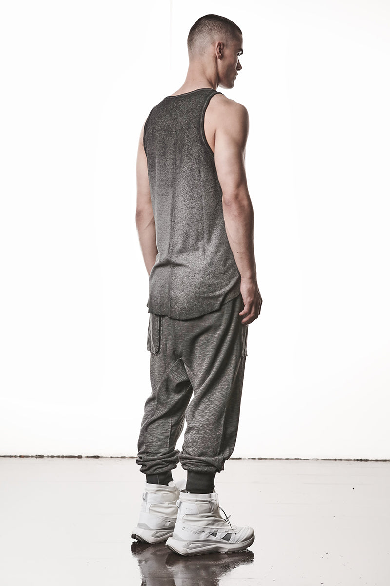 COLD DYE GREY LIGHT RIB JERSEY TANK TOP