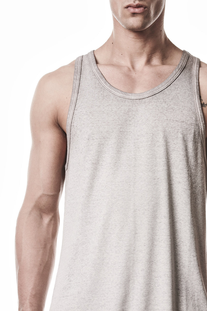 COLD DYE STONE LIGHT RIB JERSEY TANK TOP