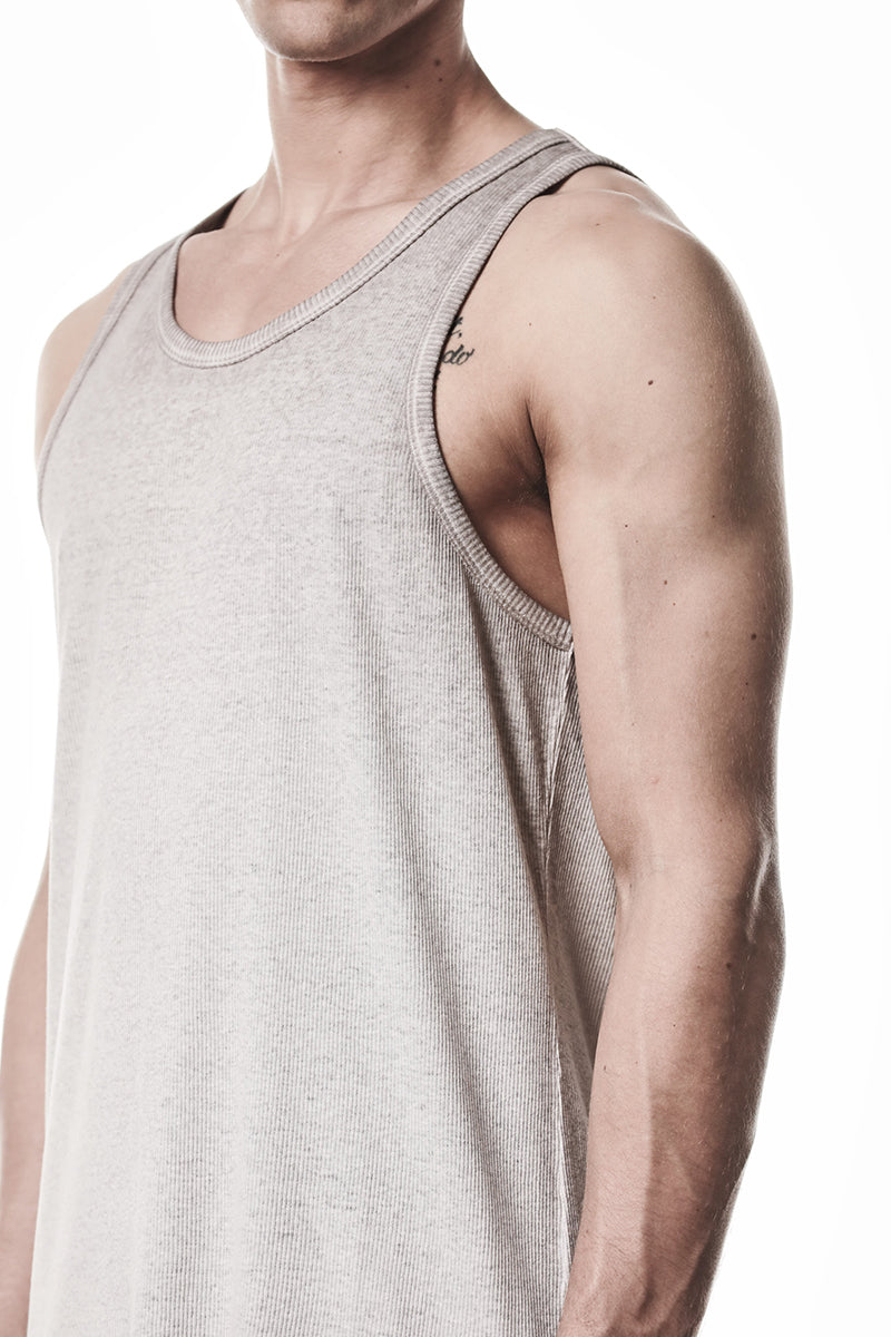 COLD DYE STONE LIGHT RIB JERSEY TANK TOP