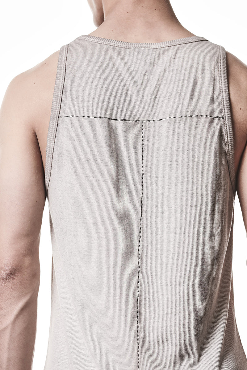 COLD DYE STONE LIGHT RIB JERSEY TANK TOP