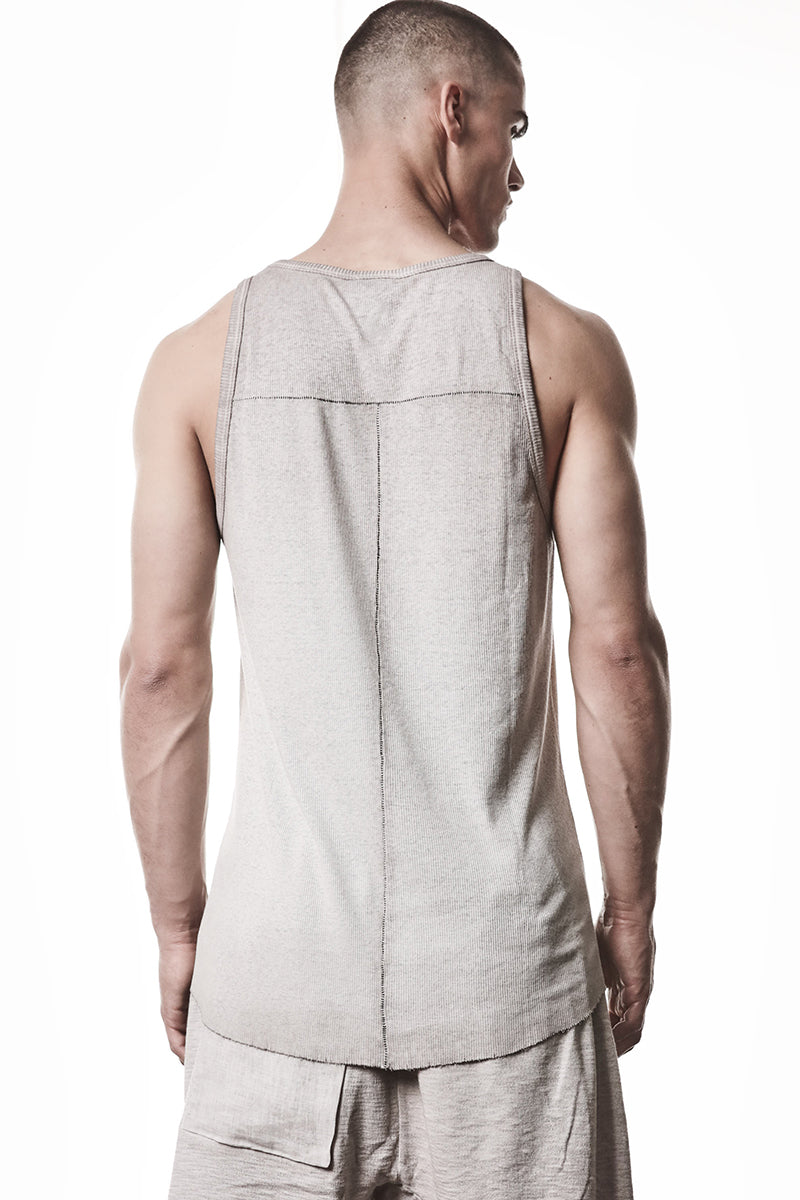 COLD DYE STONE LIGHT RIB JERSEY TANK TOP