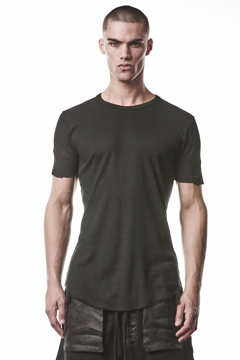 BLACK LIGHT RIB JERSEY TEE