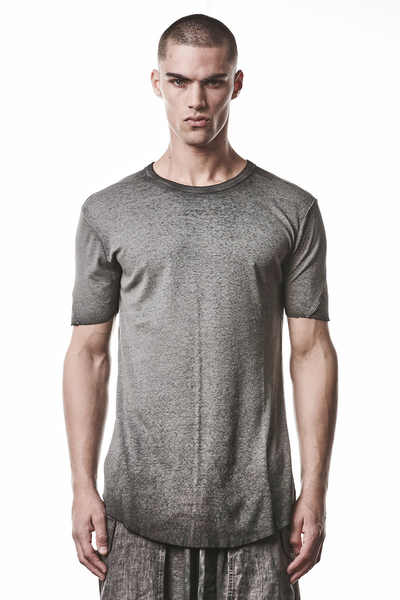 COLD DYE GREY LIGHT RIB JERSEY TEE
