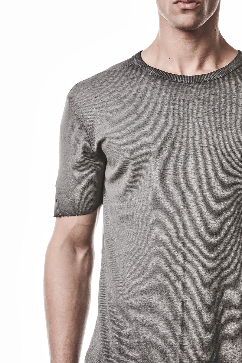 COLD DYE GREY LIGHT RIB JERSEY TEE