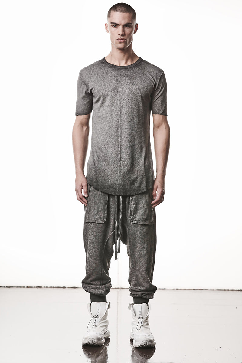 COLD DYE GREY LIGHT RIB JERSEY TEE