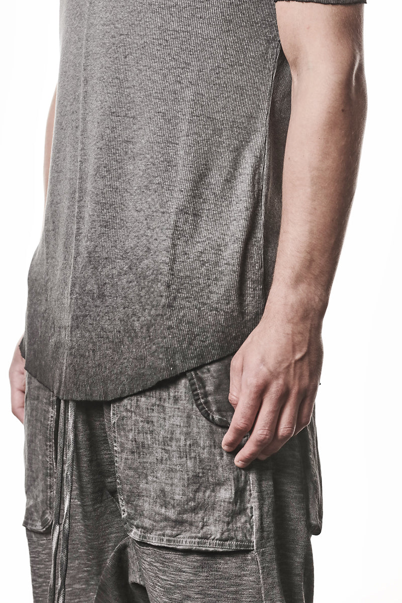 COLD DYE GREY LIGHT RIB JERSEY TEE
