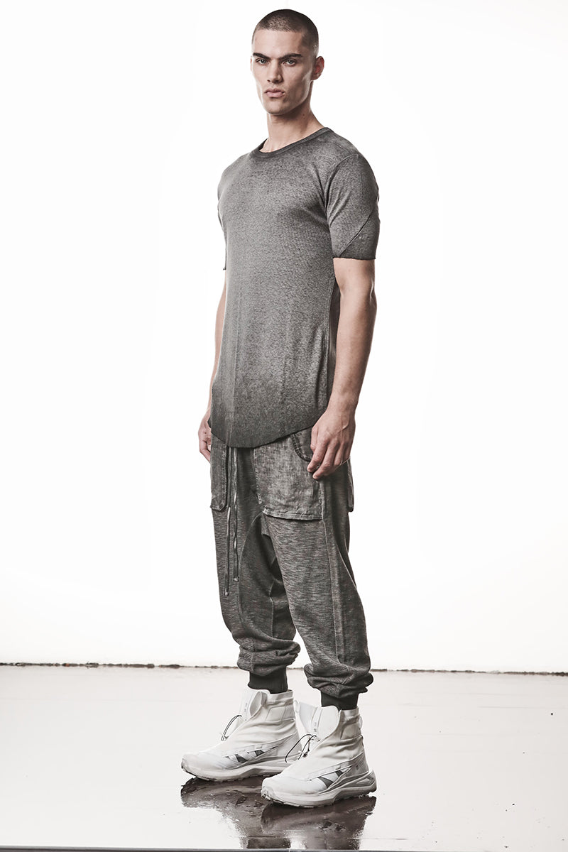 COLD DYE GREY LIGHT RIB JERSEY TEE