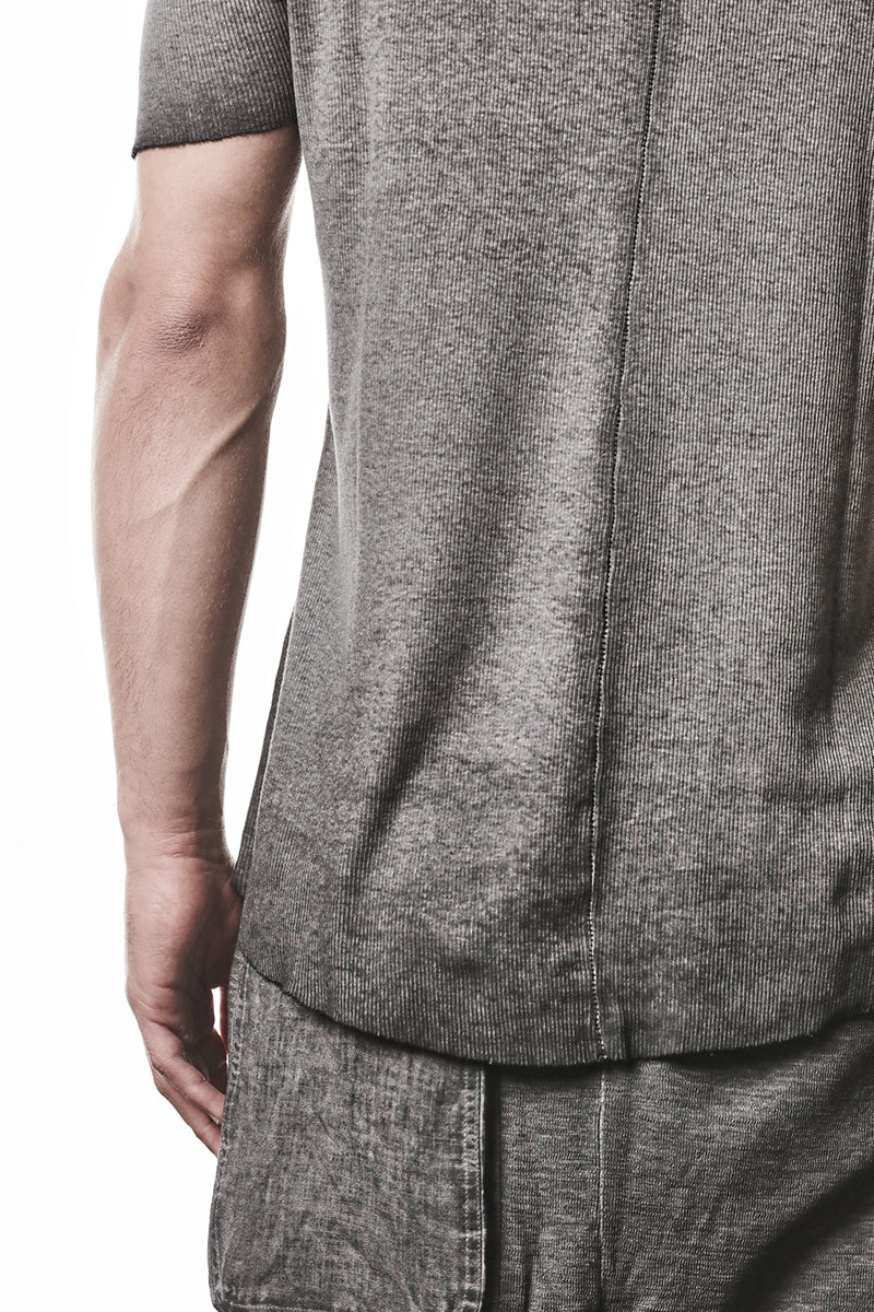 COLD DYE GREY LIGHT RIB JERSEY TEE