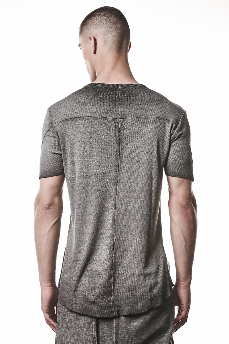 COLD DYE GREY LIGHT RIB JERSEY TEE