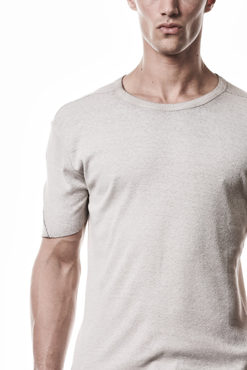 COLD DYED STONE LIGHT RIB JERSEY TEE