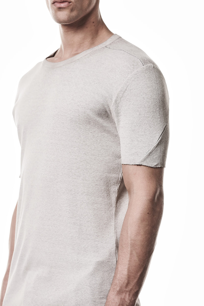 COLD DYED STONE LIGHT RIB JERSEY TEE