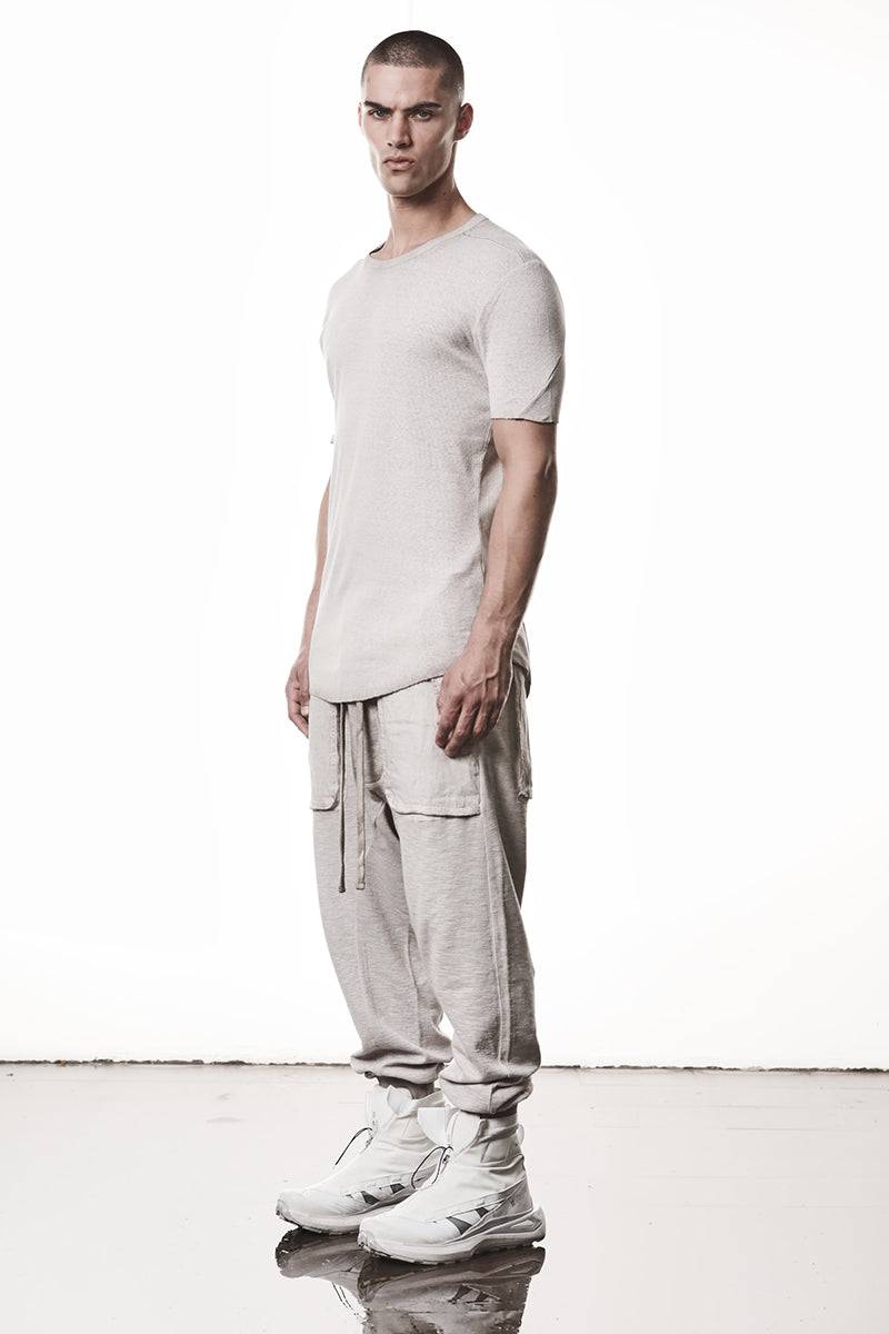 COLD DYED STONE LIGHT RIB JERSEY TEE