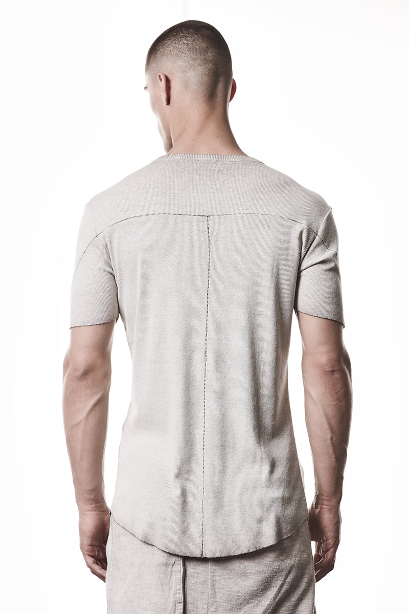 COLD DYED STONE LIGHT RIB JERSEY TEE