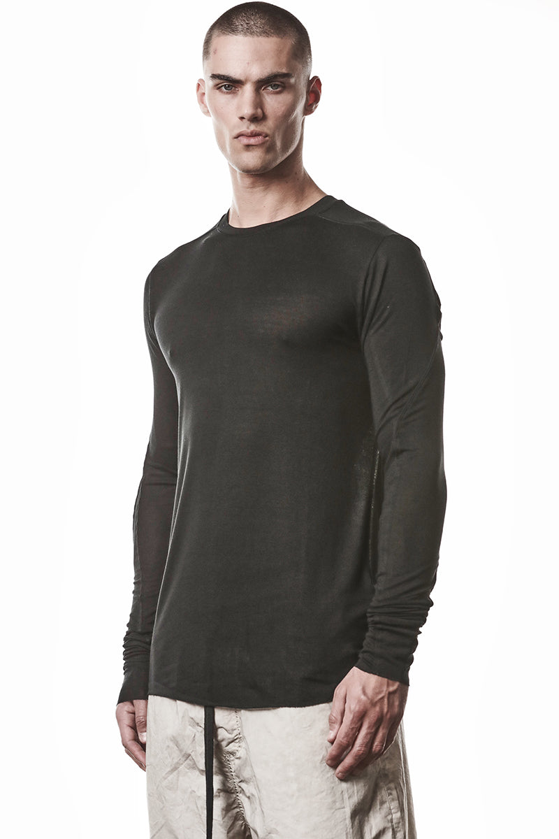 BLACK ULTRA LIGHT VISCOSE LONG SLEEVES TOP