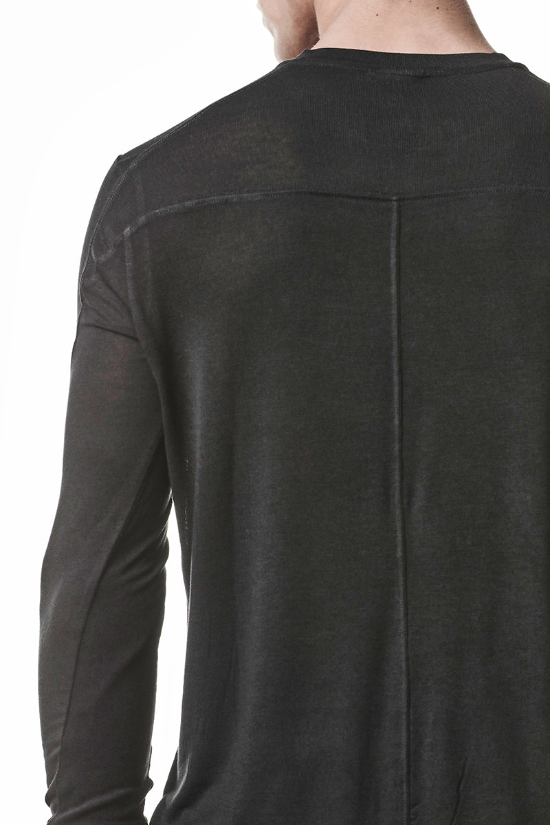 BLACK ULTRA LIGHT VISCOSE LONG SLEEVES TOP