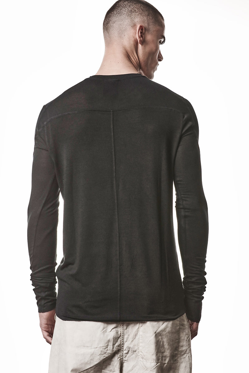 BLACK ULTRA LIGHT VISCOSE LONG SLEEVES TOP