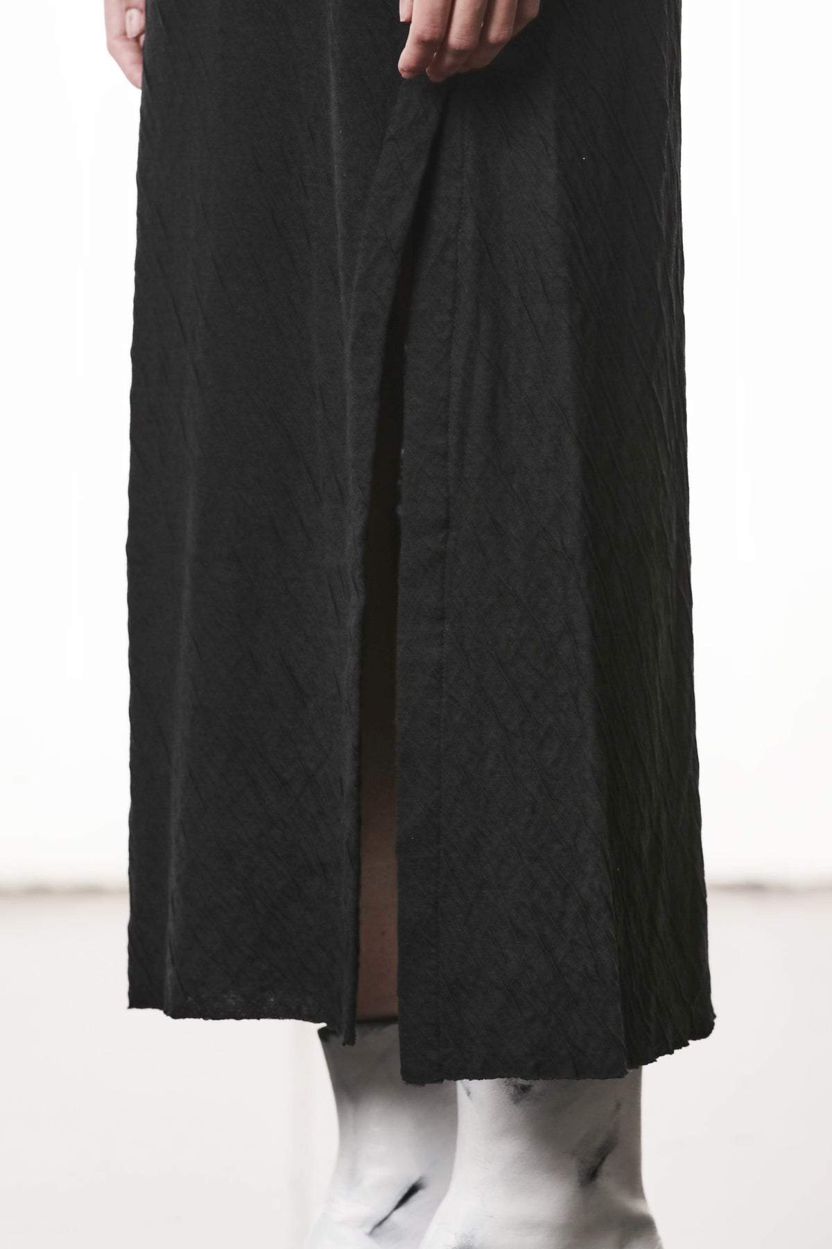 CRASHED BONDED COTTON DRESS