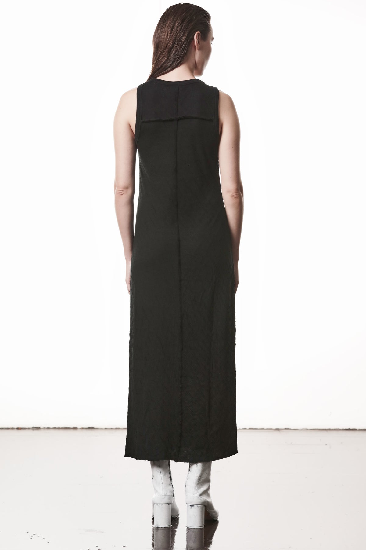 CRASHED BONDED COTTON DRESS