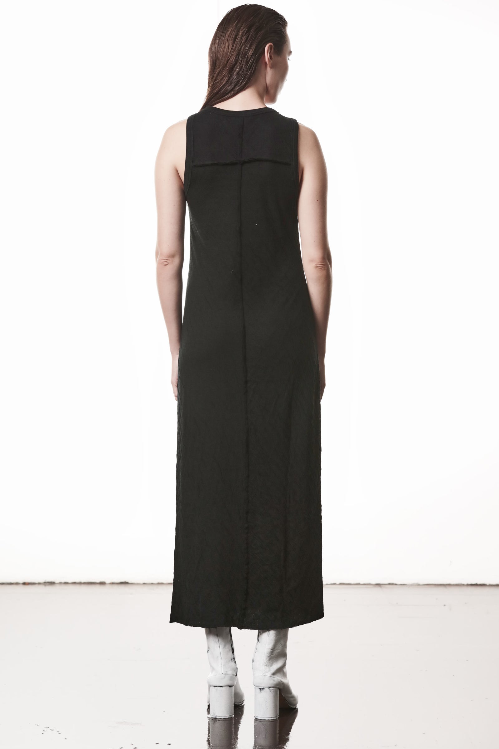 CRASHED BONDED COTTON DRESS