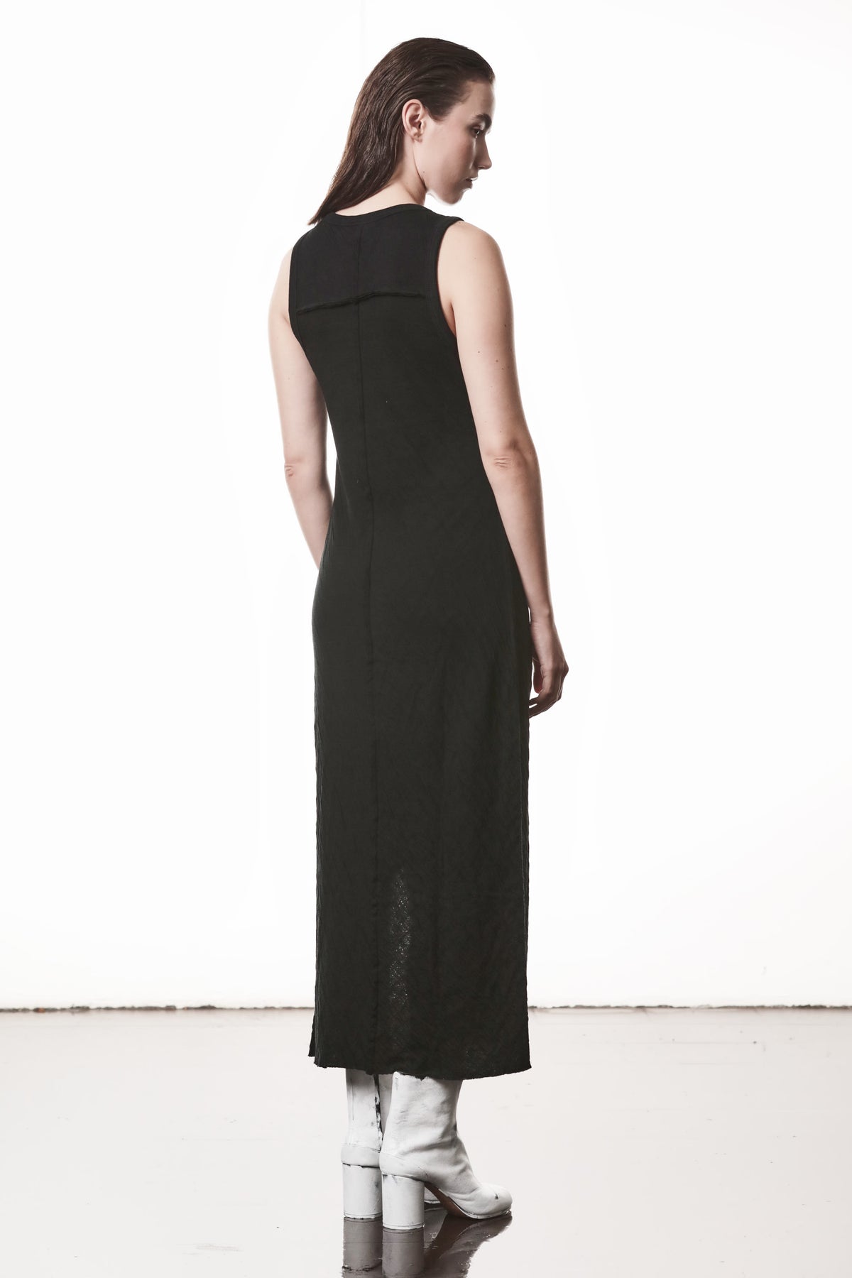 CRASHED BONDED COTTON DRESS