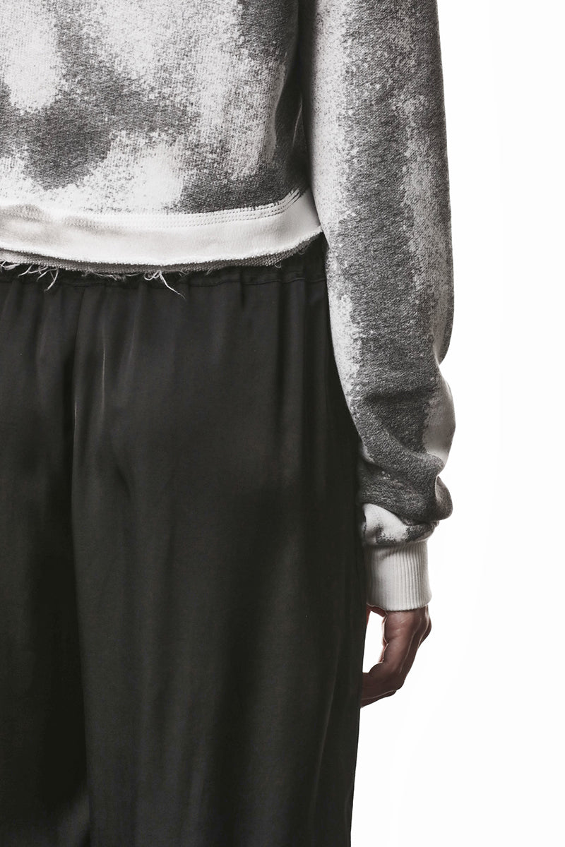 SPRAY GREY HOODED CROPPED SWEATSHIRT