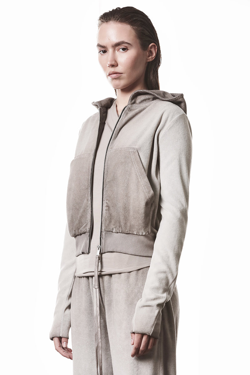 COLD DYED HOODED TERRY SWEAT JACKET