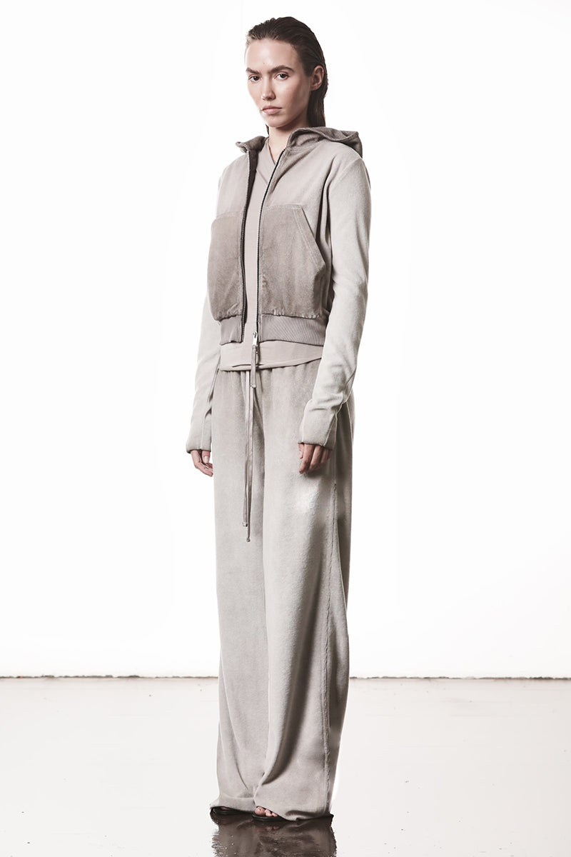 COLD DYED HOODED TERRY SWEAT JACKET