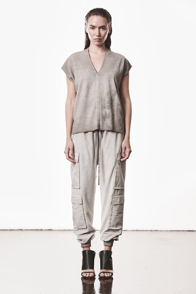 SLIGHTLY DROP CROTCH TERRY TROUSERS