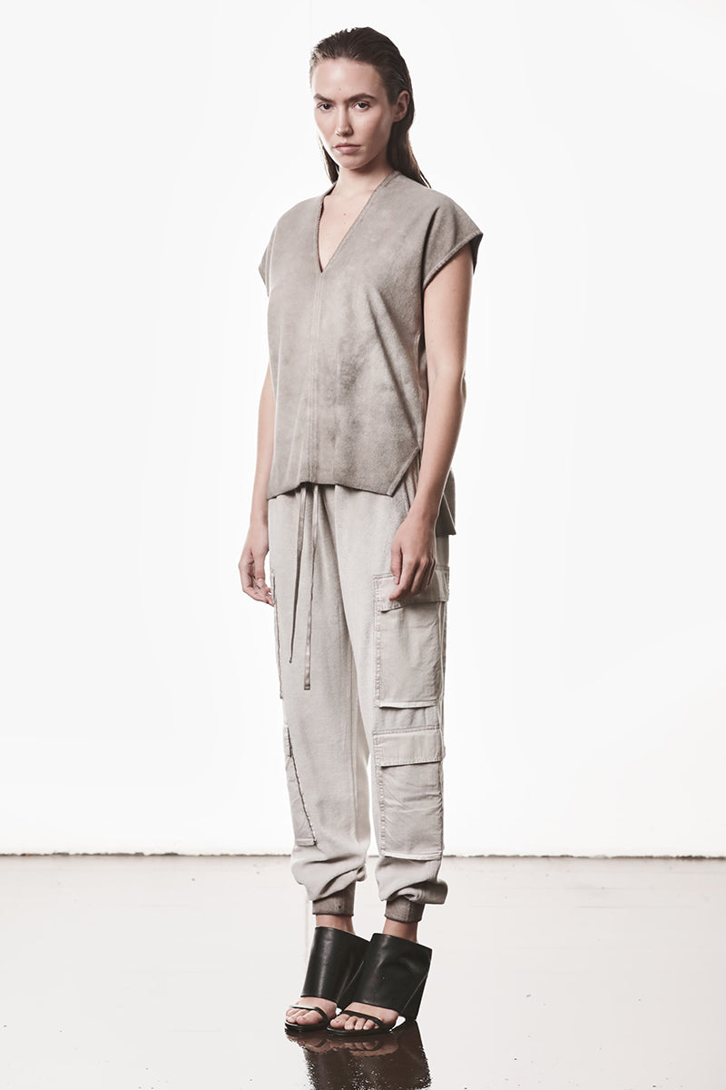 SLIGHTLY DROP CROTCH TERRY TROUSERS